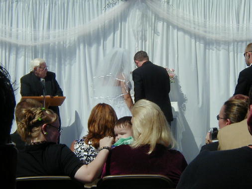 The lighting of the unity candle.