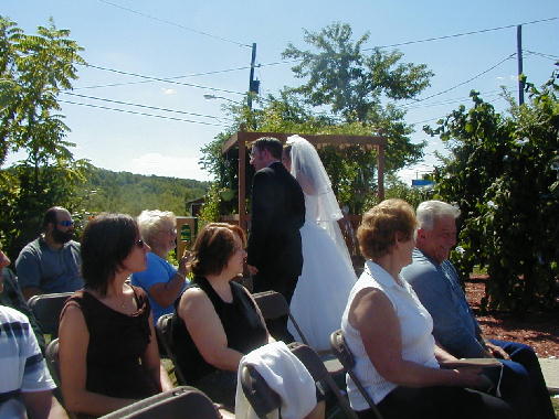 Leaving the ceremony.