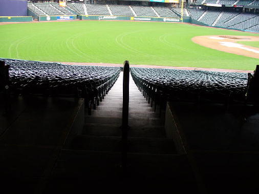 Looking down the aisle.