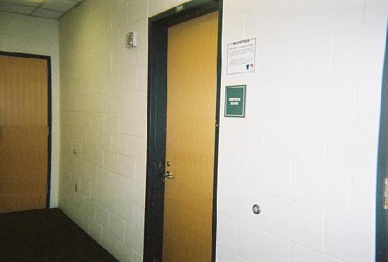 The umpire's room.