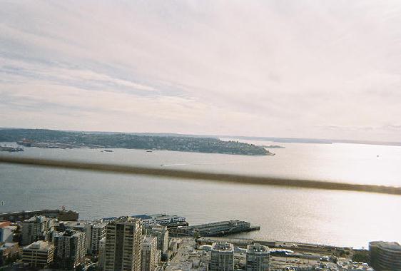 View of the water from the Space Needle.