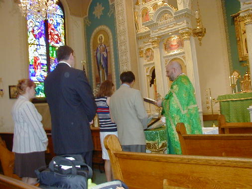 The beginning of the liturgy.