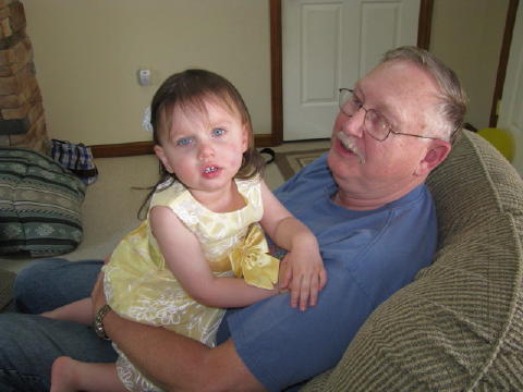 Waiting for the party with Pop Pop.