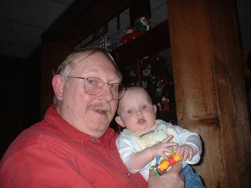 Pop Pop and Michael waiting for Santa.
