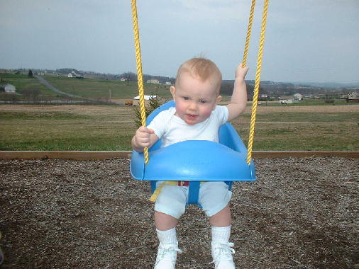 Dad give me a push!