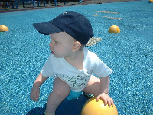 Having fun in the water park.
