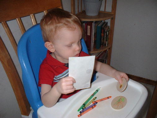 Coloring Easter eggs.