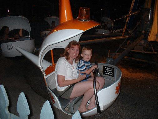 Taking Mommy for a ride.