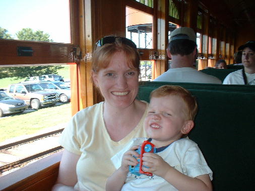 On a train ride with Mom.