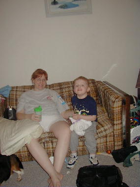 Happy to have Mommy home.
