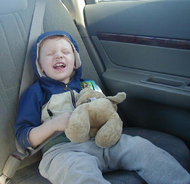 Taking Puppy for a ride.