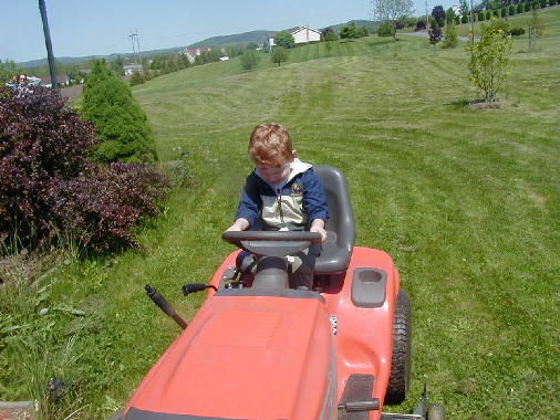 Michael concentrates on his driving.