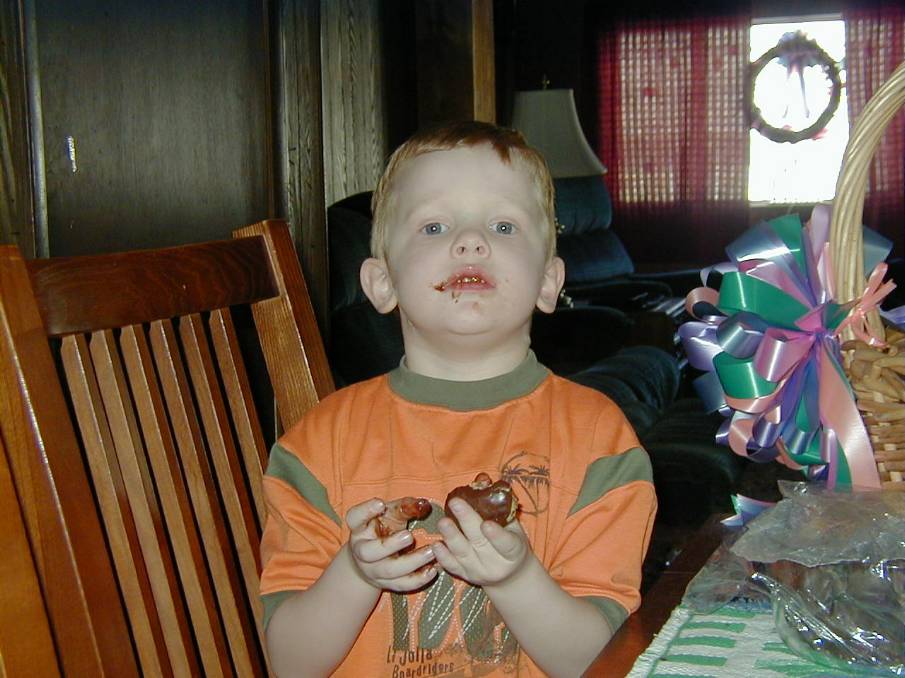 Testing the Easter candy.