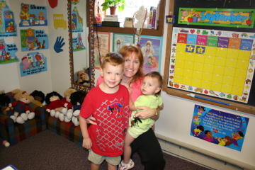 Michael in his classroom.