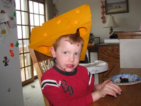 Finishing Grammie's cake.