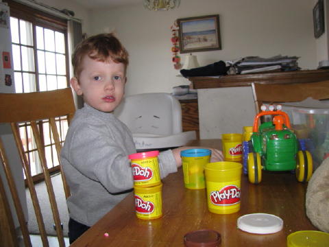 Working in the Play Dough factory.