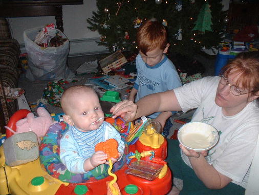 Michaels first real food.