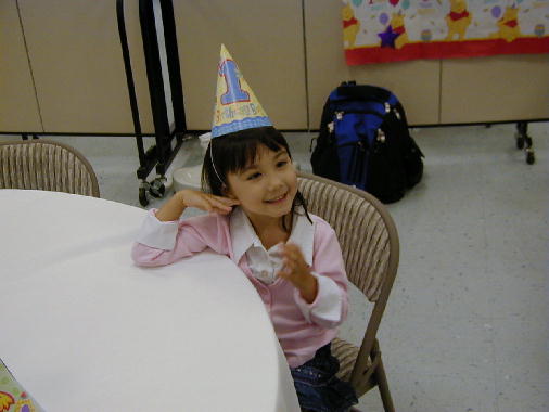 Eileen in her hat.