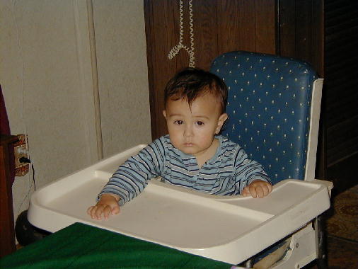 Michael is ready for the cake.