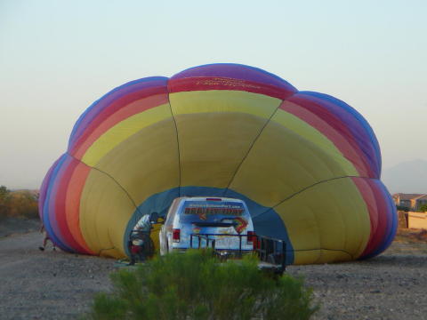 Going for an early morning balloon ride.