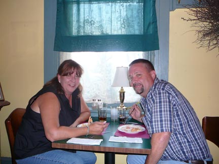 Andrea and Lyle enjoy their appetizers.
