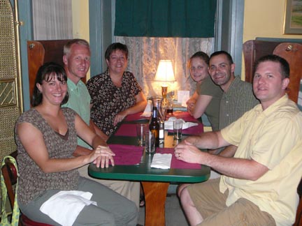 Uncle Tom and Aunt Anne's family catch their breath after dinner.