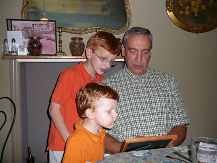 Michael and Charles help the Olld Lad.