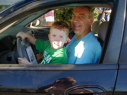 Michael helps drive.