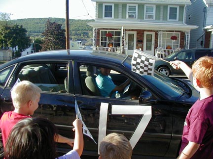 etting the checkered flags.
