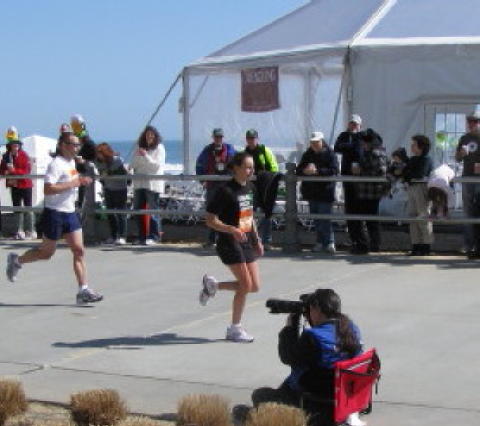 Colleen finishing.